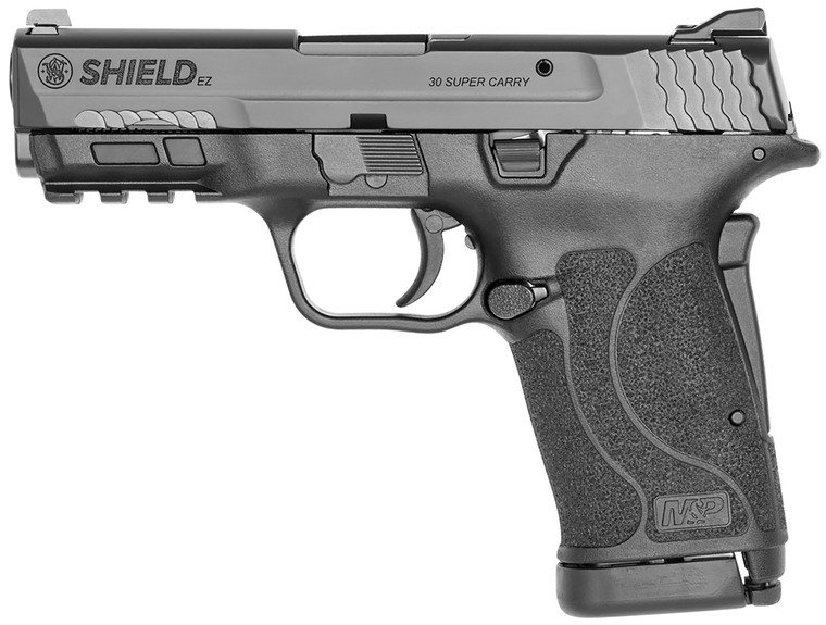 Smith  Wesson 13459 MP Shield EZ 30 Super Carry 3.67 Barrel 101  Black Polymer Frame With Picatinny Acc. Rail Armornite Stainless Steel Slide Grip Safety