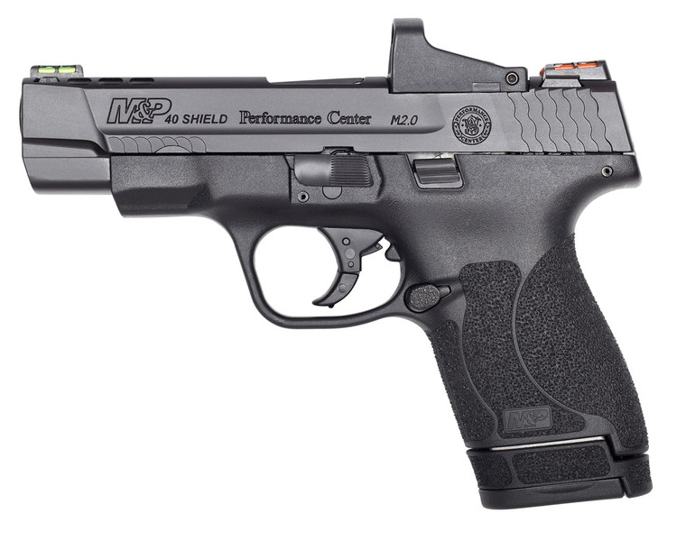 Smith  Wesson 11798 Performance Center MP Shield M2.0 40 SW 4 6171 Matte Black Black Armornite Stainless Steel Ported Slide Black Polymer Grip Optic Ready