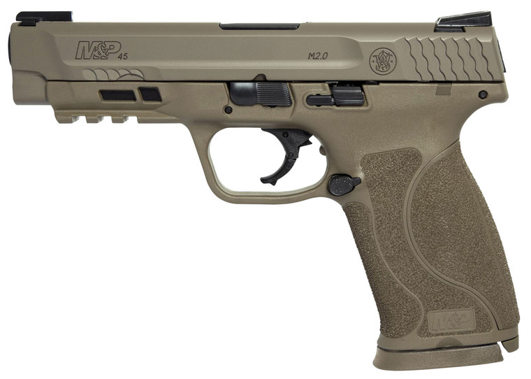 Smith  Wesson 11769 MP M2.0 Striker Fire 45 ACP 4.60 Barrel 101 Flat Dark Earth Polymer Frame FDE Armornite Slide FDE Interchangeable Backstrap Grip No Manual Safety