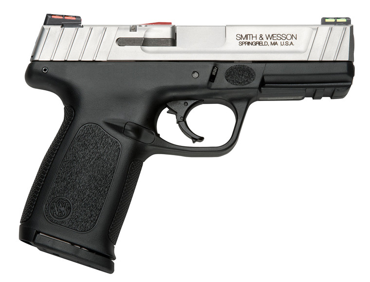 Smith  Wesson 11908 SD VE CA Compliant 40 SW Caliber with 4 Barrel 101 Capacity Matte Black Finish Picatinny Rail Frame Serrated Stainless Steel Slide Textured Polymer Grip  HiViz Sights