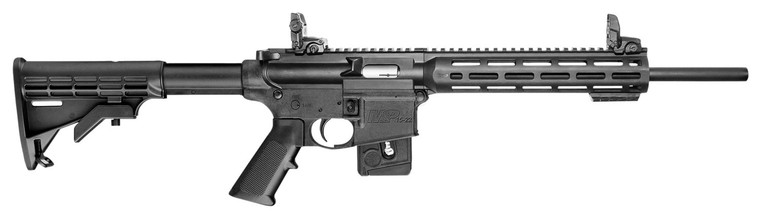 Smith  Wesson 10207 MP1522 Sport CTMAMDNJ Compliant 22 LR Caliber with 101 Capacity 16.50 Barrel Matte Black Metal Finish  Fixed CAR Black Synthetic Stock Right Hand
