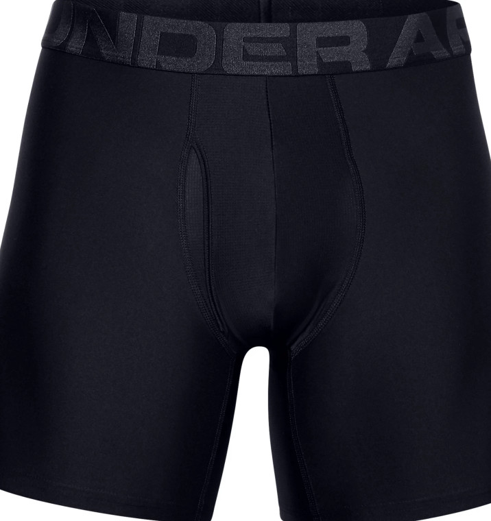 Under Armour Men's UA Tech 6'' Boxer Briefs 2-Pack, Black/Black - LG