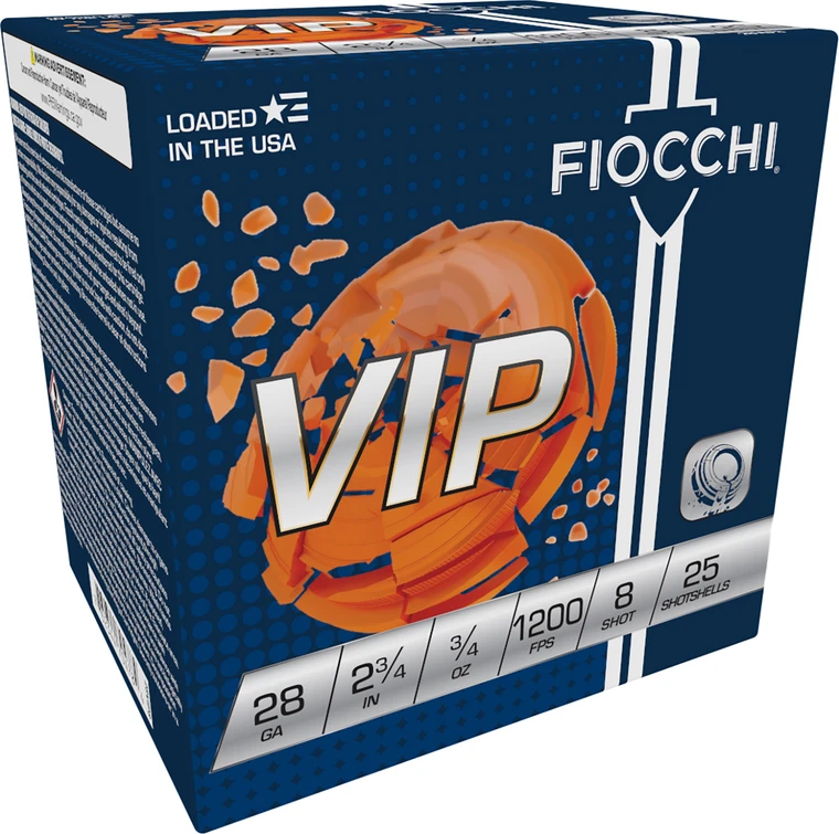 Fiocchi 28VIP8 Exacta Target VIP 28 Gauge 2.75" 3/4 oz 1200 fps 8 Shot