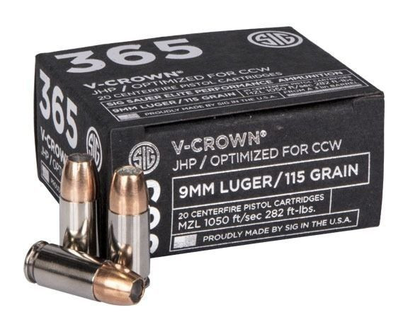 SIG SAUER 365 9mm Luger JHP 115 Grain