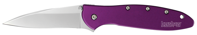 Kershaw 1660PUR Leek  3 Folding - Drop Point Plain