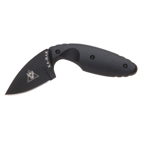 KA-BAR Knives TDI Law Enforcement Straight Edge Knife w/ Hard Sheath, Black, Clam Pack