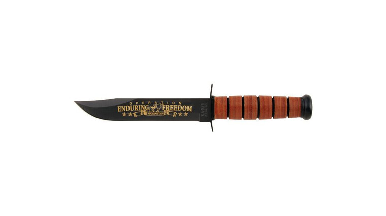 KA-BAR Knives Kb9168 Oef Afghanistan Army With Brown Leather Sheath