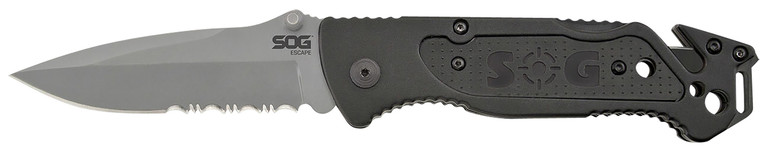 S.O.G SOGFF24CP Escape 9Cr18MoV SS 3.40 Folding - Clip Point Part Serrated