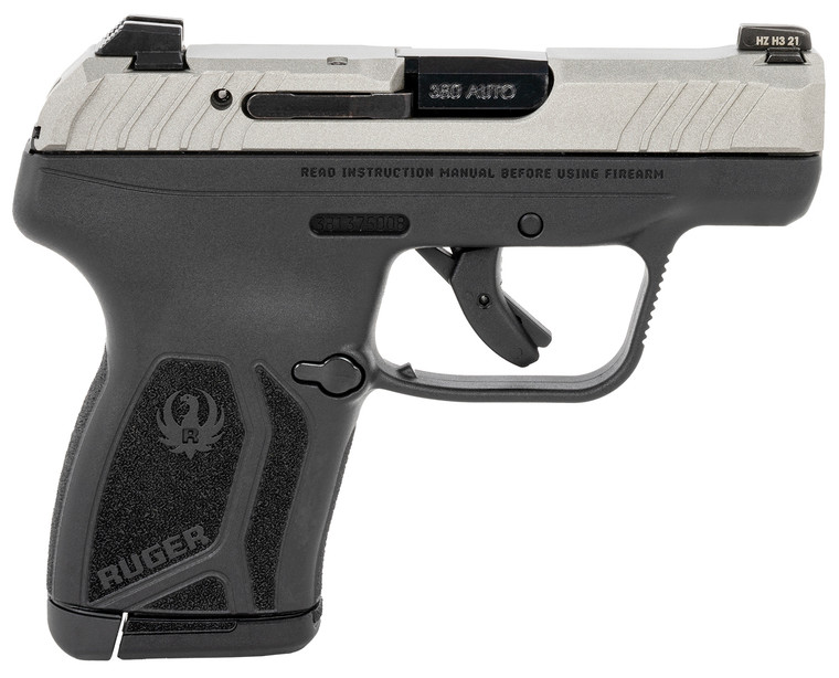 Ruger .380 ACP 2" Barrel, Savage Silver Cerakote, Black Nylon Grip Pistol - 10Rd