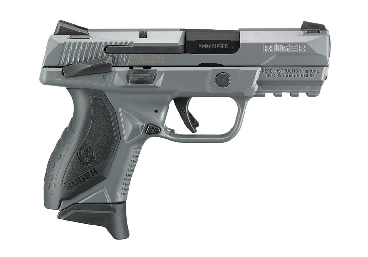 Ruger American 9mm 3" Barrel, Gray Cerakote, Black Wraparound Ergonomic Grip Pistol - 17Rd