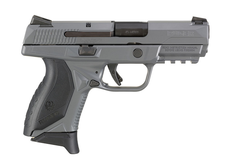 Ruger American Compact Pro 45 ACP 3" Barrel, Gray Cerakote, Black Wraparound Ergonomic Grip Pistol - 7Rd