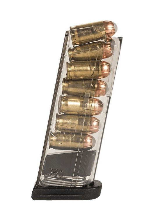ETS Group GLK42 Pistol Mags 7rd 380 ACP Compatible w Glock 42 Clear Polymer