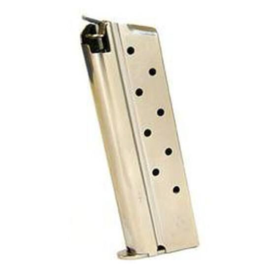 MecGar MGCGGOV38N Standard Nickel Detachable 9rd 38 Super for 1911 Government