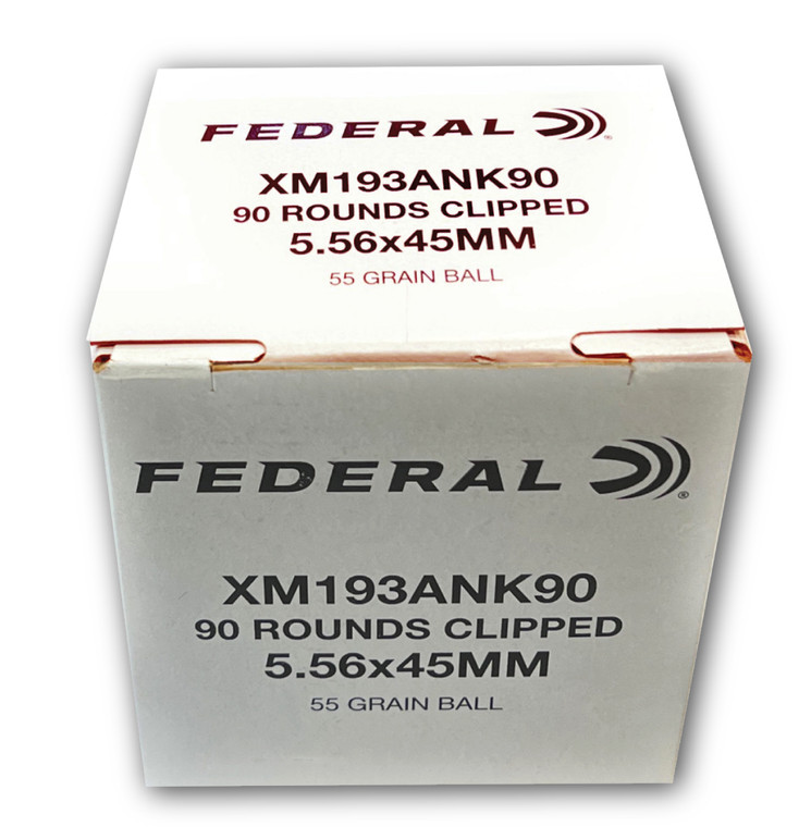 Federal XM193 5.56mm NATO Full Metal Jacket 55 Grain On Stripper Clips