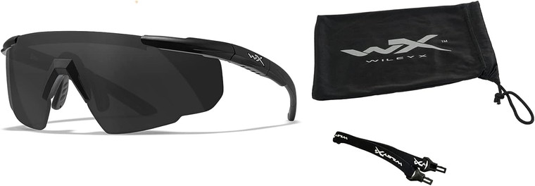 Wiley X Saber Advanced Interchange Men's Matte Black Shield Sunglasses - 302