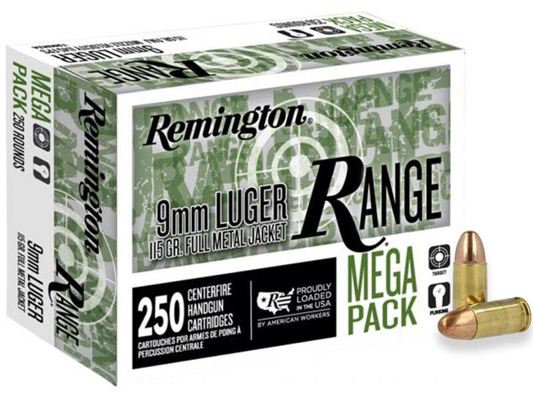 REMINGTON RANGE 9MM LUGER 115 GR FMJ AMMUNITION