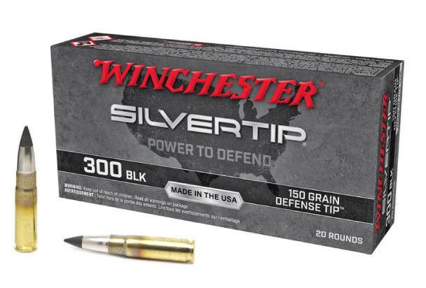 Winchester Silvertip .300 Blackout Ammunition 150 Grain Defense Tip 1900 fps