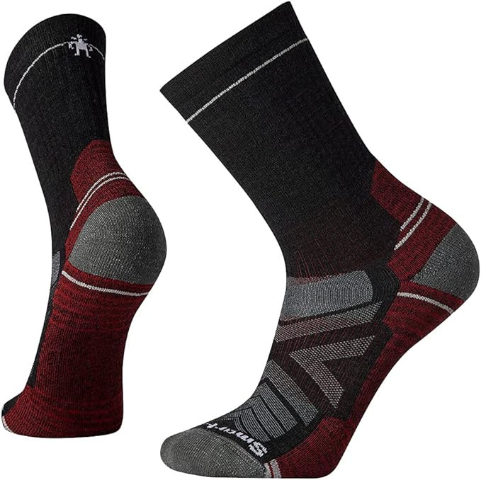 Smartwool Men's Light Cushion Windy Trail Crew Socks in Charcoal Size Large