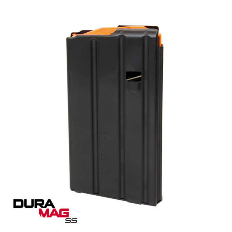 DURAMAG Stainless Steel 10rd AR-15 Mag, .350 Legend, Black with Orange Follower