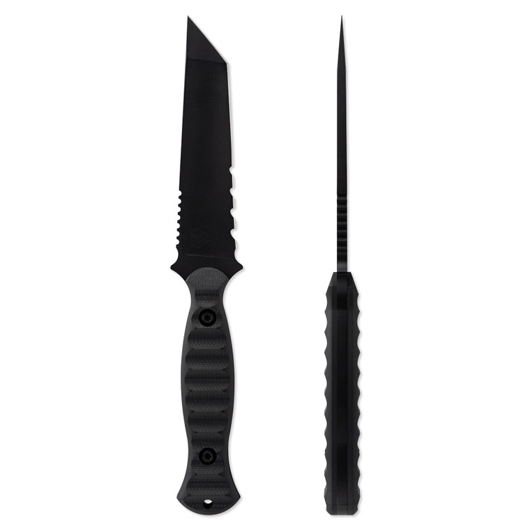 Toor Knives Overlord Fixed Blade Knife, Shadow Black