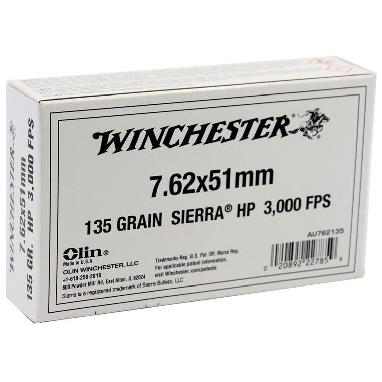 Winchester 7.62x51mm NATO 135 Grain Hollow Point