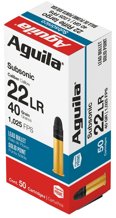 Aguila Subsonic Rimfire 22 LR 40 Grain Lead Solid Point