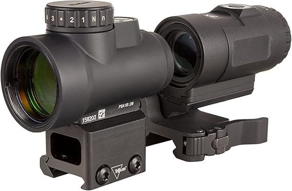 Trijicon 1x25 MRO HD Red Dot Sight with 3x Magnifier, Full Co-Witness Mount