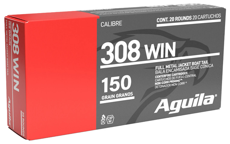 Aguila Target & Range 308 Winchester 150 Grain Full Metal Jacket Boat Tail