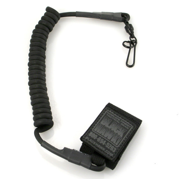 BLACKHAWK! コイルランヤード Blackhawk Tactical Pistol Lanyard Swivel/Coiled Wire, Black