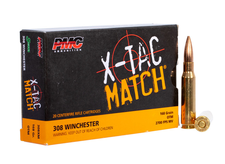 PMC X-Tac Match 308 Winchester 168 Grain Open Tip Match