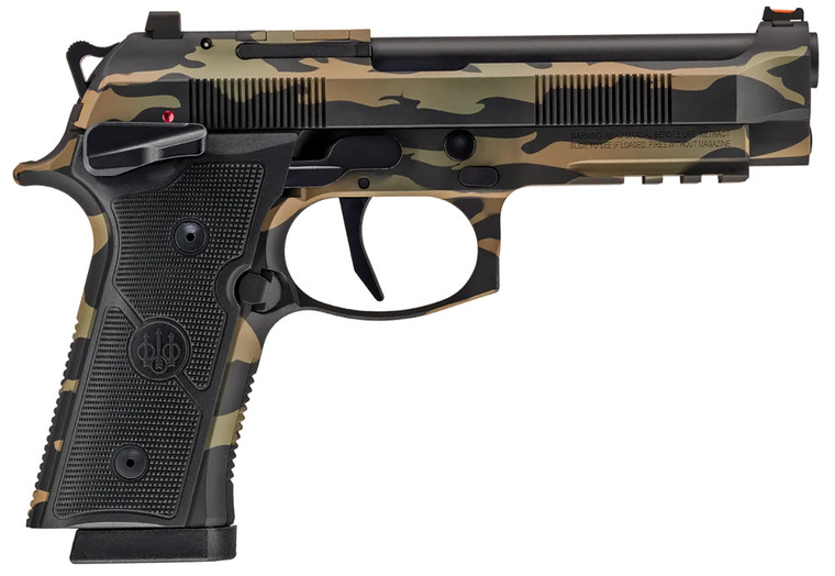 Beretta 92XI Combat 9mm, 4.7" Barrel, 18+1, Tiger Stripe Camo, Rail, Ambi