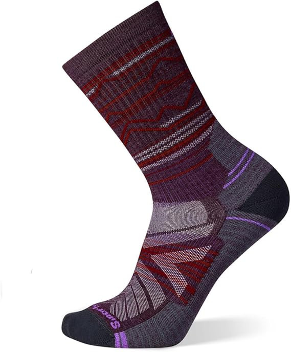 Smartwool Men's Hike Light Cushion Pattern Crew Socks, Medium, Bordeaux