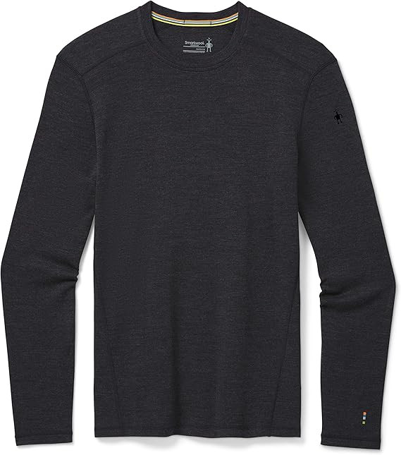 Smartwool Men'sThermal  Merino Base layer Crewneck Shirt, Small, Charcoal