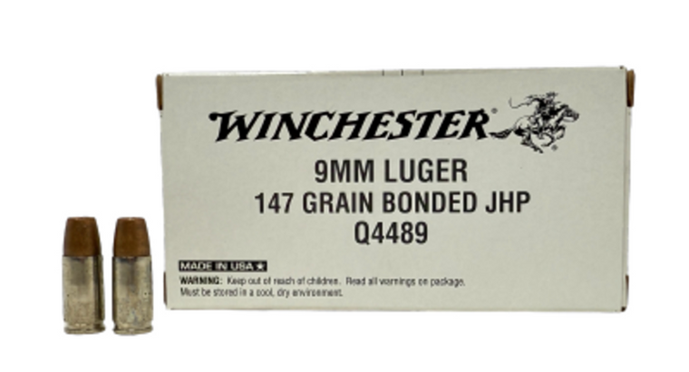 Winchester Ranger 9mm Luger +P 147 Grain Bonded Jacketed Hollow Point