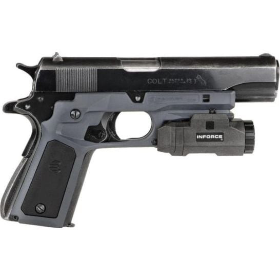 Recover Tactical Grip & Rail System for 1911 – Grey Grips with BLK+ Grey Panels