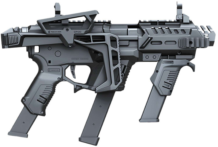 Recover Tactical P-IX+MG PG9 SR20 Metal Front Guard Folding Stock, Black