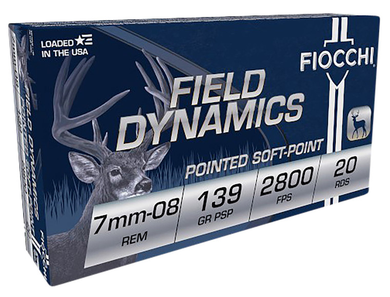 Fiocchi Field Dynamics 7mm-08 Rem 139 Grain Pointed Soft Point