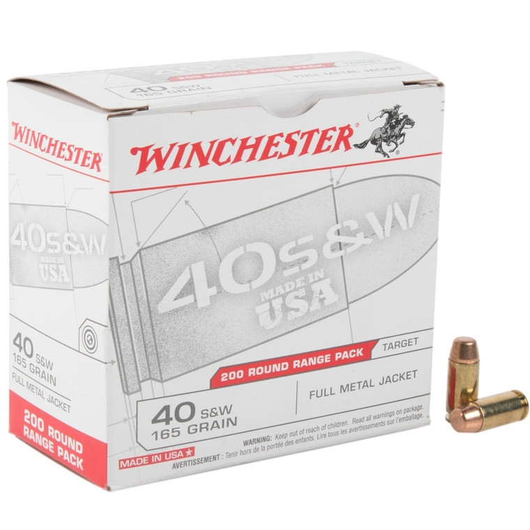 Winchester USA Range Pack 40 S&W 165 Grain Full Metal Jacket