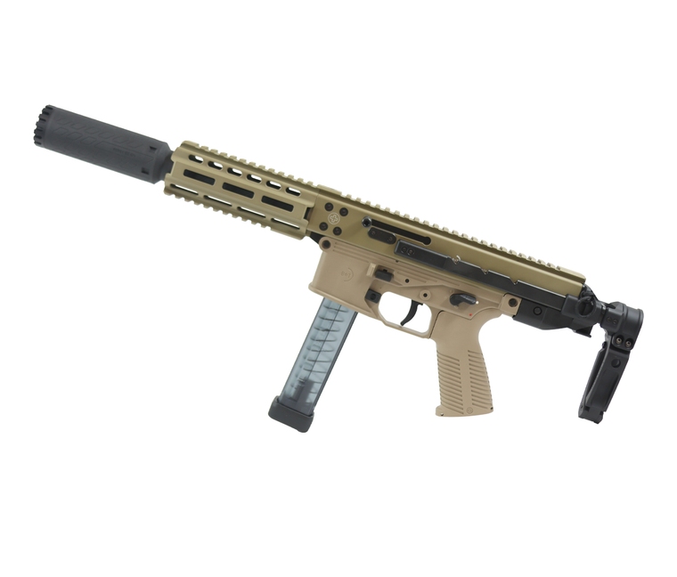 B&T GHM9 SD2 9mm Pistol, 6.9'' Barrel w/ Print-X Suppressor, 30rd, Coyote Tan