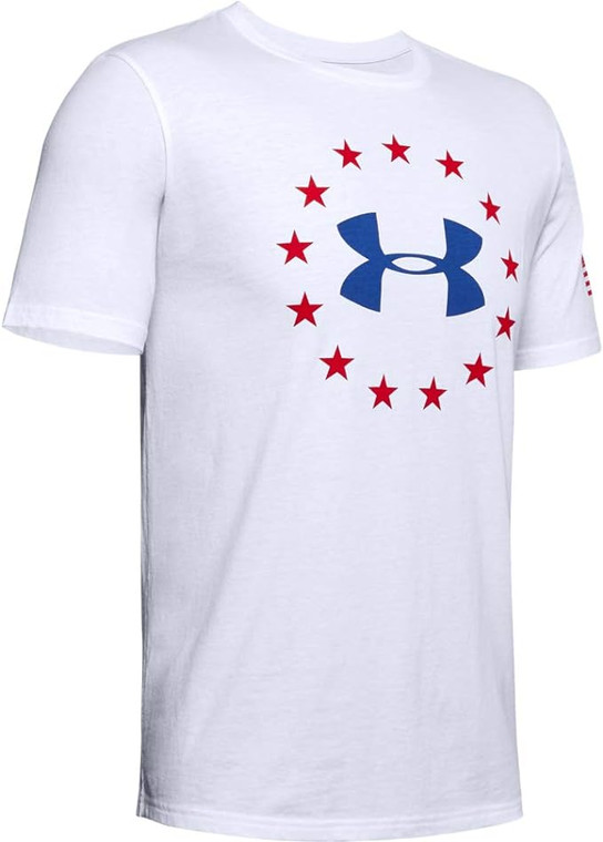 Under Armour Men's UA Freedom Logo Short Sleeve T-Shirt, White - SM