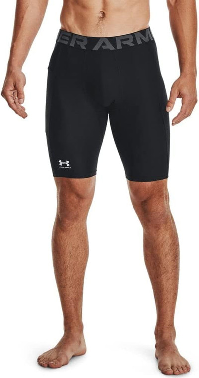 Under Armour Men's HeatGear Athletic Pocket Long Shorts, Black, Medium