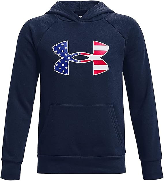 Under Armour Freedom Flag Logo Rival Hoodie, Academy Blue/White, Small
