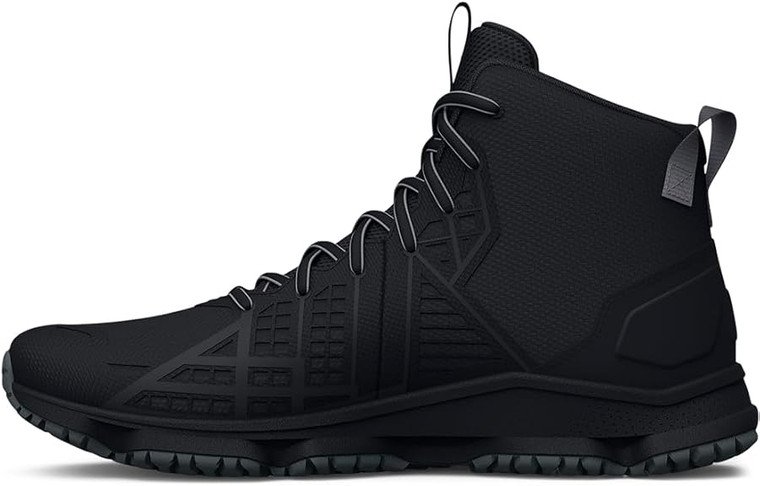 Under Armour Men's Micro G Strikefast Mid Cross Trainer, Black/Black/Pitch Gray - 13 M