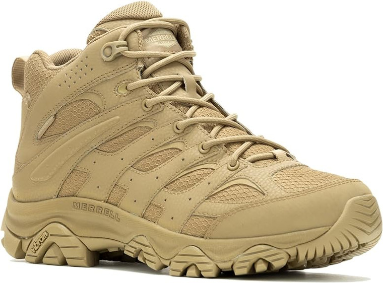 Merrell Men's Moab 3 Tactical Waterproof Leather Boots, Dark Coyote, 10 W