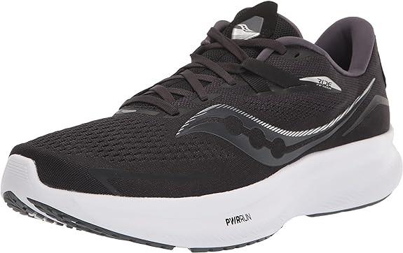 Saucony Men's Ride 15 Running Shoes, Black/Gum, Size 11.0M