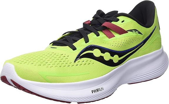 Saucony Men's Ride 15 Running Shoes, Acid Lime/Spice, Size 11M