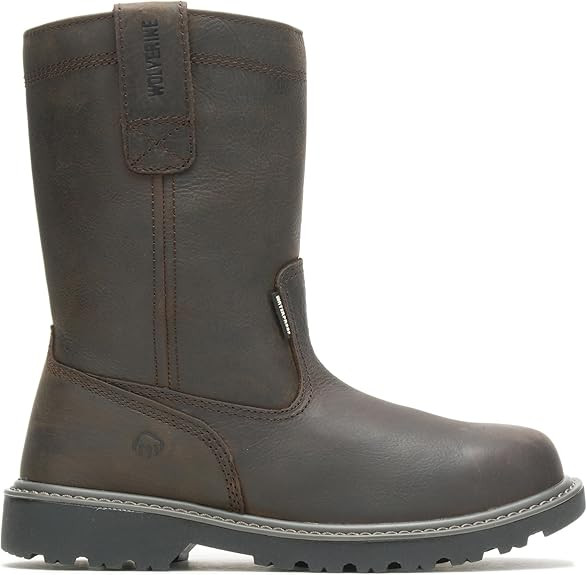 Wolverine Men's 10" Floorhand Wellington Steel Toe Work Boots, Brown, 9.5M