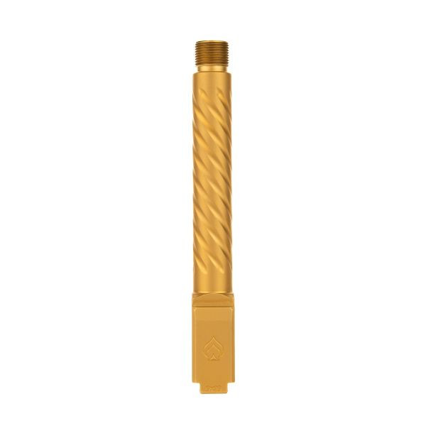 Ballistic Advantage 9mm Glock 17 Gen 5 PVD Gold Threaded Spiral Fluting Barrel