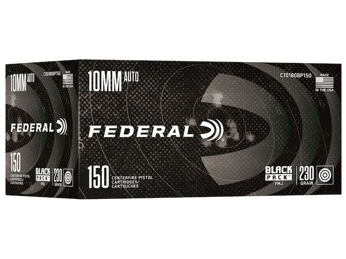 Federal Black Pack 10mm Auto 180 Grain Full Metal Jacket (FMJ)