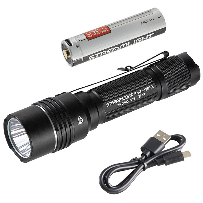 Streamlight ProTac HP-X USB 800 Lumens Flashlight W/ SL-B26 Rechargeable Battery & Holster, Black